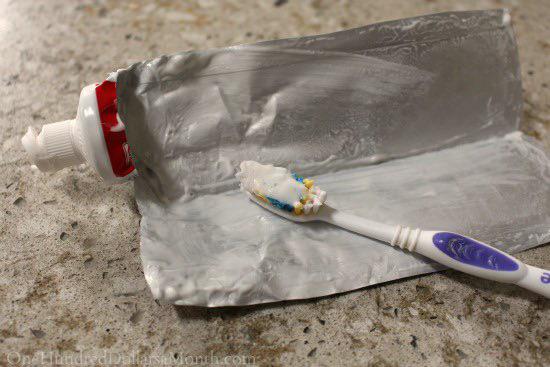 Crime scene evidence: Squeezed and rolled toothpaste tube