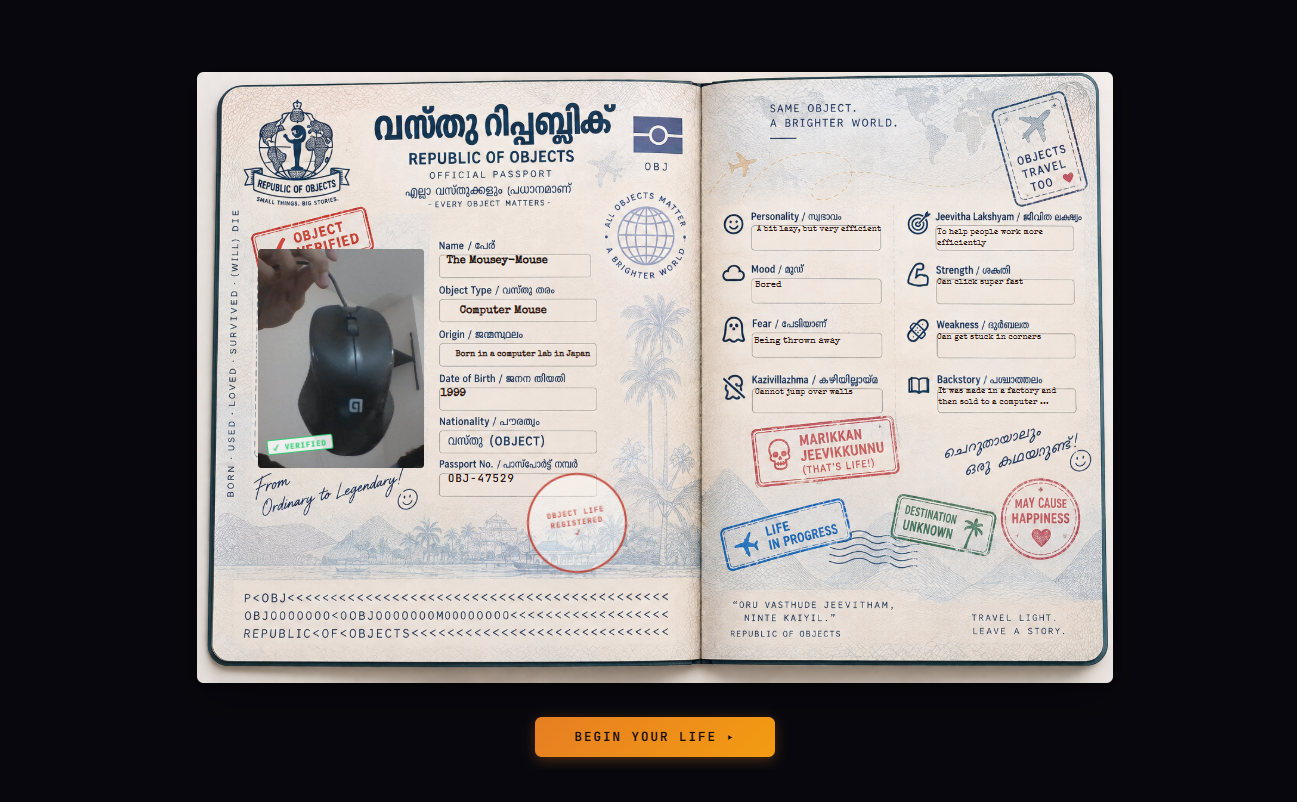 Official Republic of Objects Passport booklet for The Mousey-Mouse