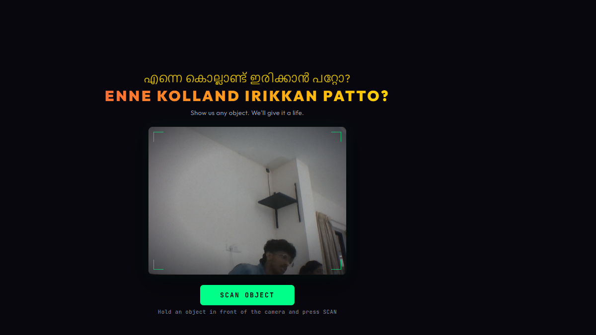Scanner screen with targeting reticle and SCAN OBJECT button